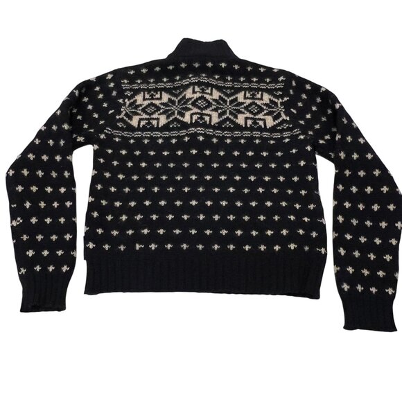 Abercrombie Fair Isle Muscle Wool Sweater, Black Gray, L - Picture 6 of 7